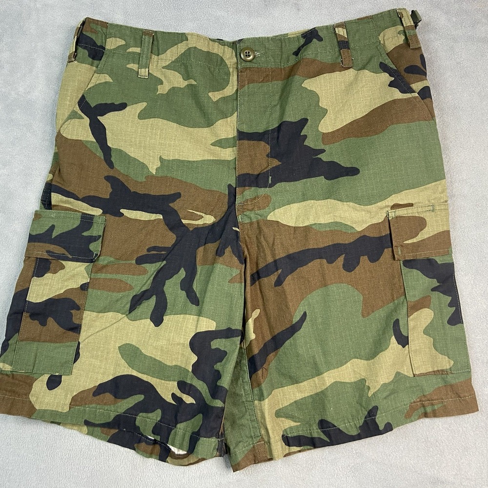 US Military Shorts Mens Large Woodland‎ Camo BDU Work Hunting Tactical